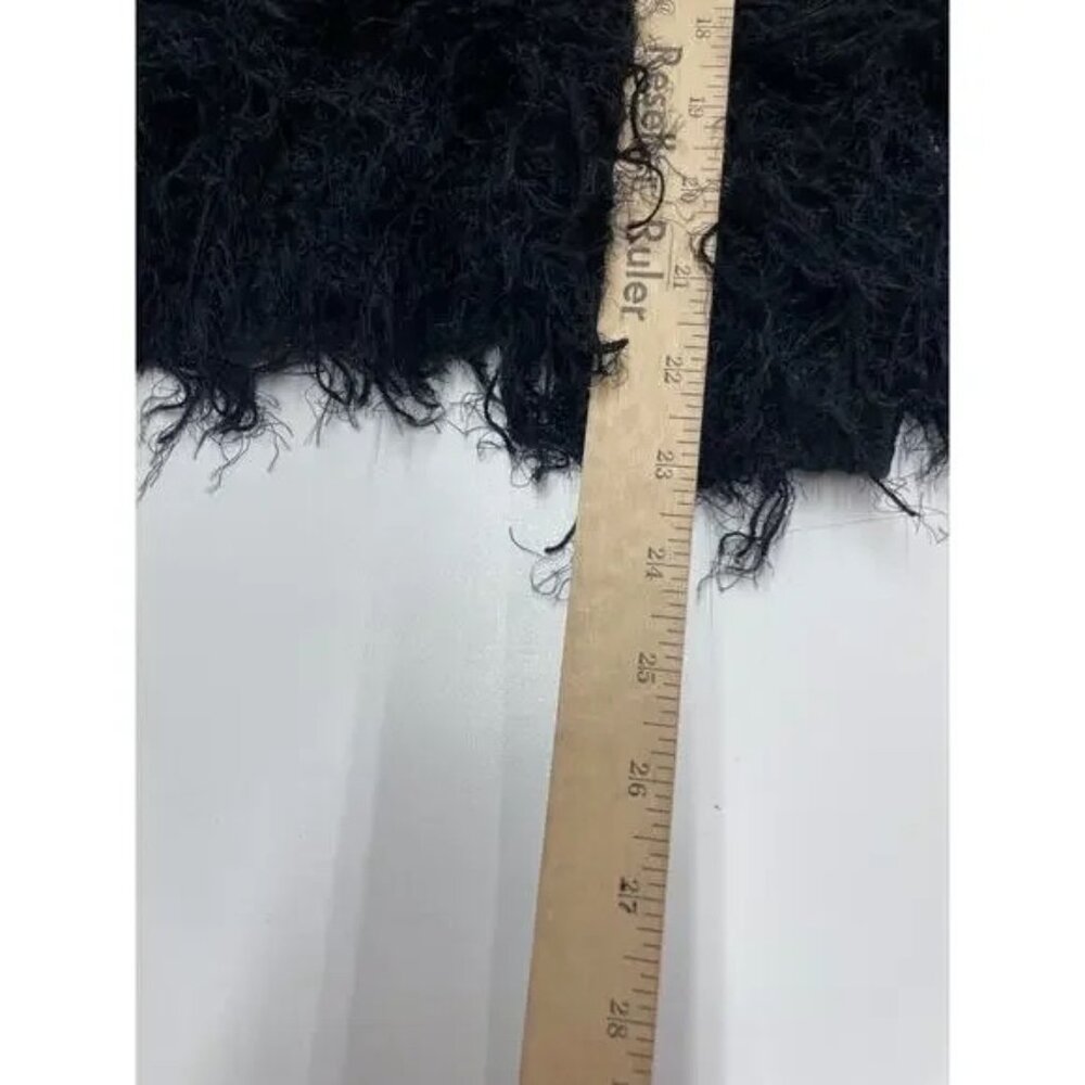 NWT Muche Et Muchette Black Fur Jacket Coat with Fringe One Size Winter Layering - Picture 5 of 10